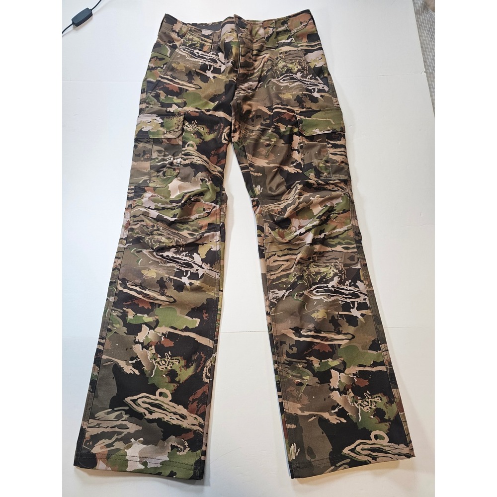 Under Armour Ridge Reaper Forest Cargo Pants Womens 8 Camo Hunting Hiking Storm